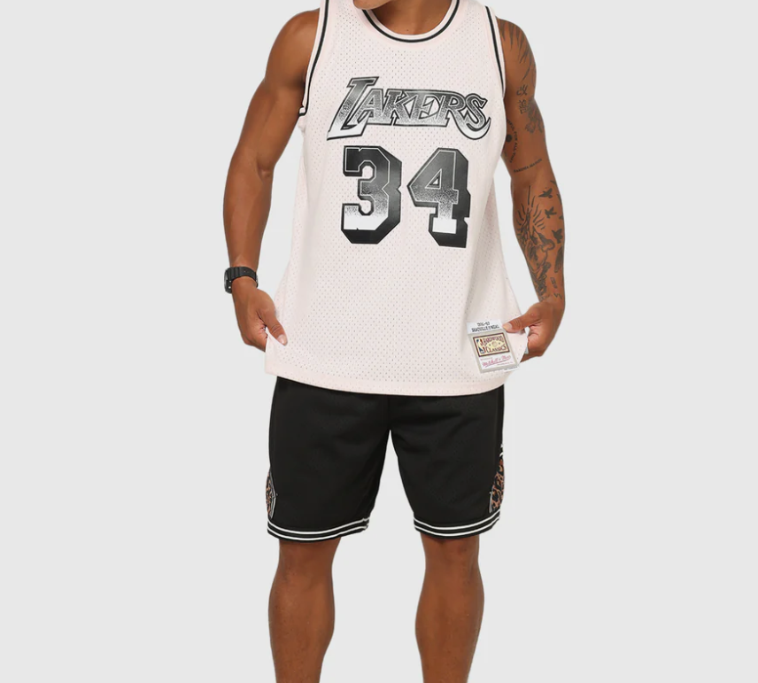 MNA-P48 (Mitchell & ness swingman jersey lakers shaq o'neil pink/black) 112599130