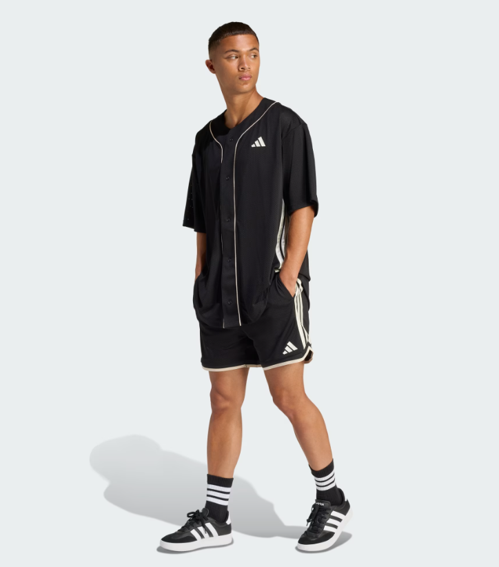 AA-W29 (Adidas stadium mesh shorts black/off white) 12694089