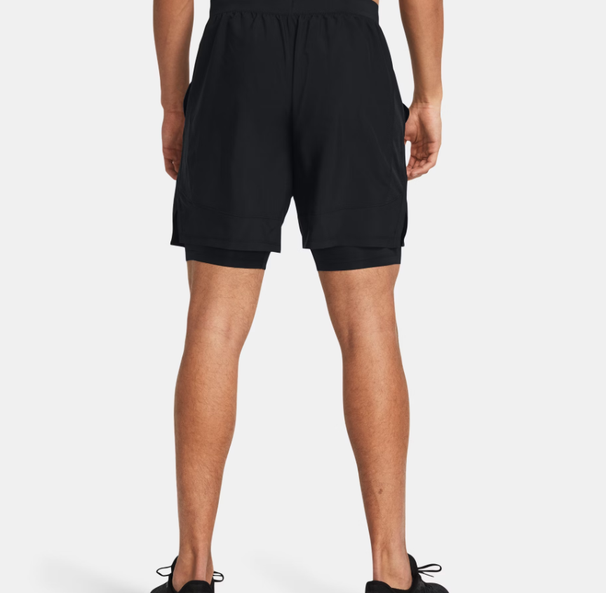 UAA-H16 (Under armour mens launch 7" 2-in-1 shorts black/reflective) 12693478