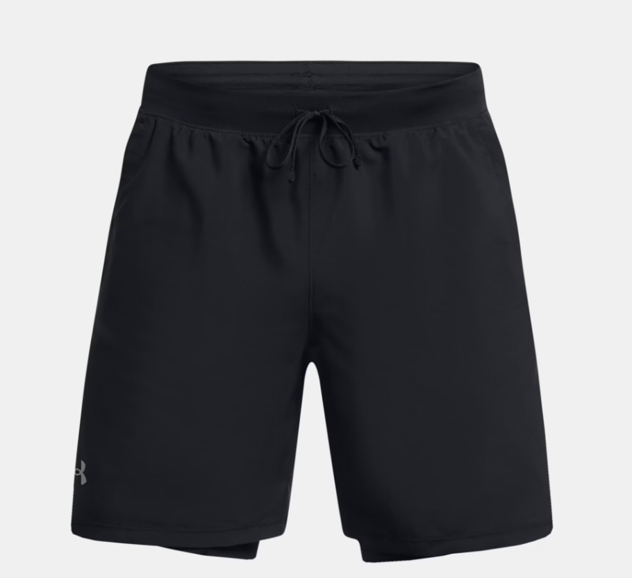 UAA-H16 (Under armour mens launch 7" 2-in-1 shorts black/reflective) 12693478