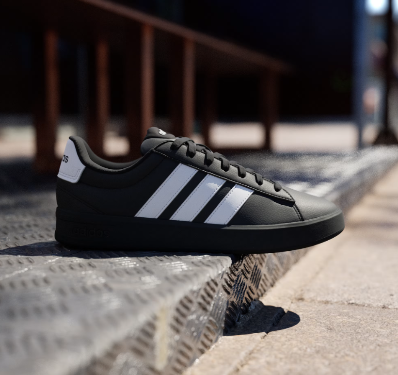 A-J72 (Adidas grand court 3.0 shoes black/white) 22696735