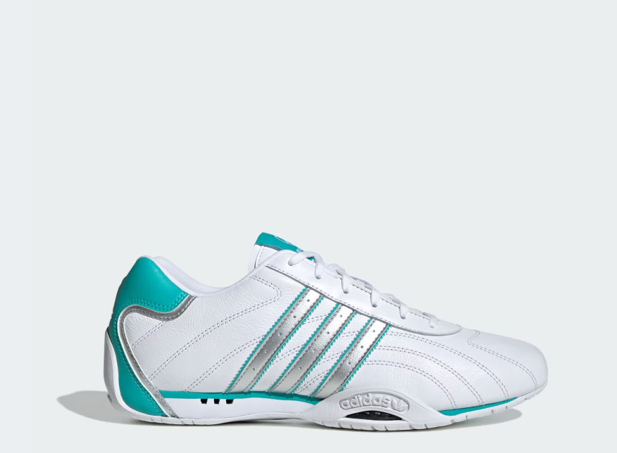 A-R72 (Adidas adiracer low mercedes amg petronas F1 team shoeswhite/matte silver/semi mint rush) 226910580