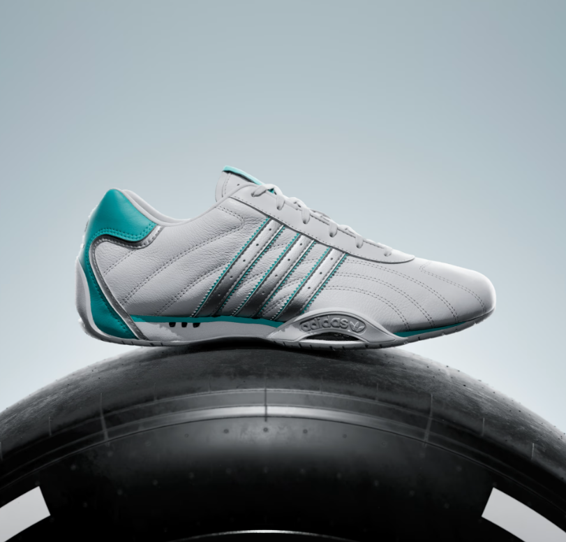 A-R72 (Adidas adiracer low mercedes amg petronas F1 team shoeswhite/matte silver/semi mint rush) 226910580