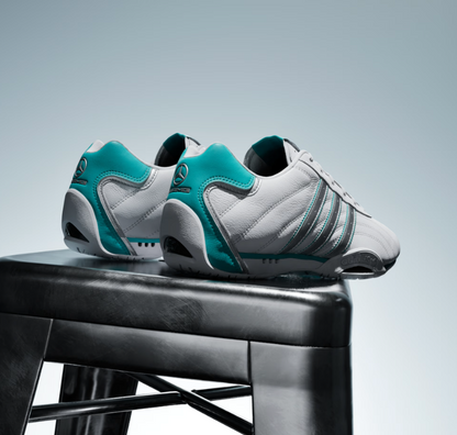 A-R72 (Adidas adiracer low mercedes amg petronas F1 team shoeswhite/matte silver/semi mint rush) 226910580