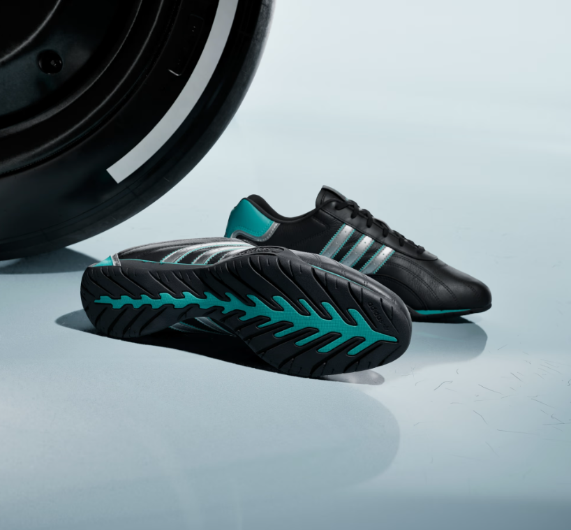 A-S72 (Adidas adiracer low mercedes amg petronas F1 team shoes black/matte silver/semi mint rush) 226910580