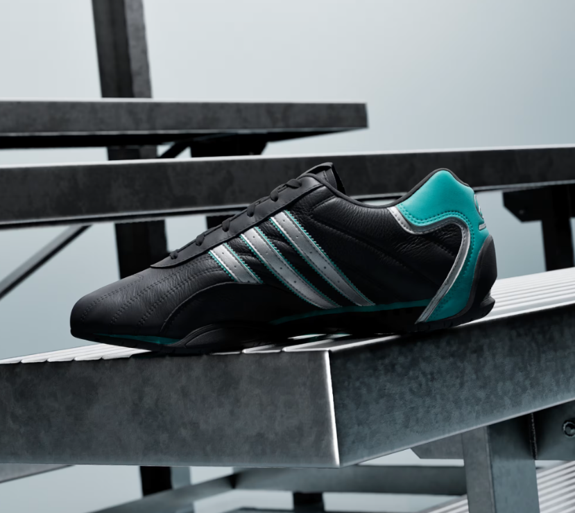 A-S72 (Adidas adiracer low mercedes amg petronas F1 team shoes black/matte silver/semi mint rush) 226910580