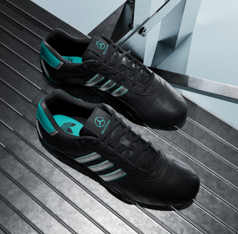 A-S72 (Adidas adiracer low mercedes amg petronas F1 team shoes black/matte silver/semi mint rush) 226910580