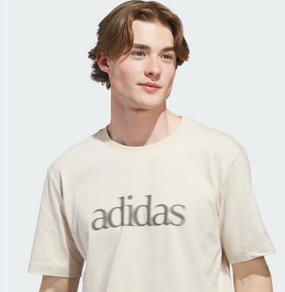 AA-D30 (Adidas beige wordmark graphic tee crystal linen) 22692406