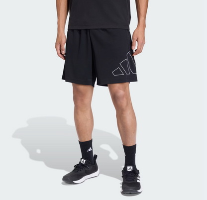 AA-I30 (Adidas workout essentials base pique big logo shorts black) 22692646
