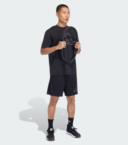 AA-I30 (Adidas workout essentials base pique big logo shorts black) 22692646
