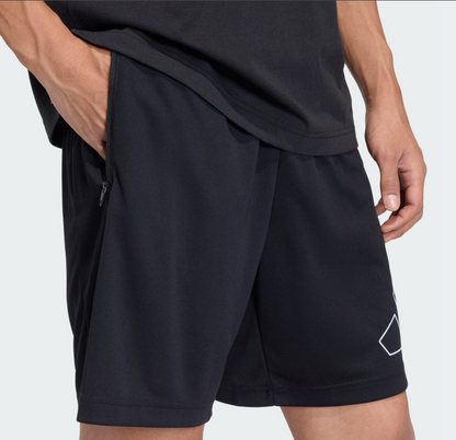 AA-I30 (Adidas workout essentials base pique big logo shorts black) 22692646
