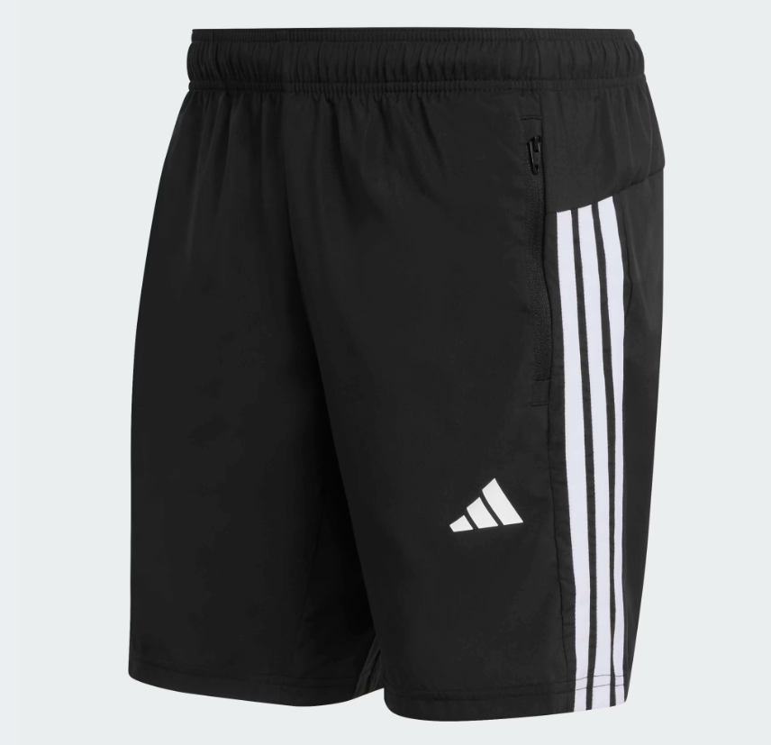 AA-Q30 (Adidas workout essentials base 3 stripes woven shorts black/white) 22692646