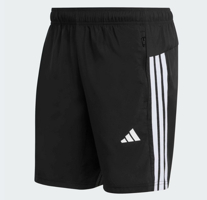 AA-Q30 (Adidas workout essentials base 3 stripes woven shorts black/white) 22692646