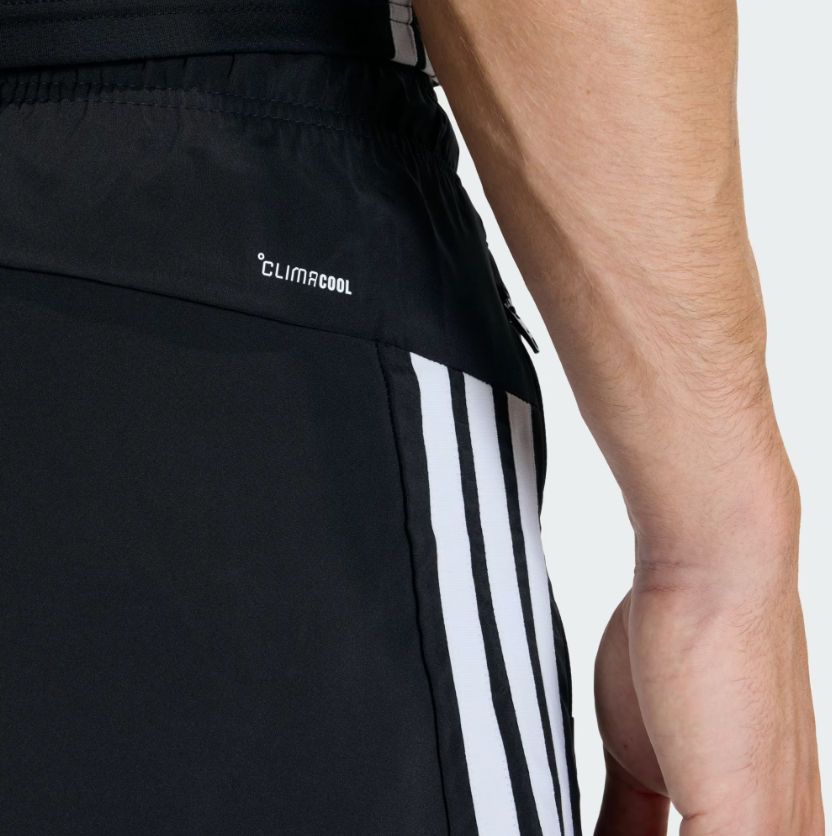 AA-Q30 (Adidas workout essentials base 3 stripes woven shorts black/white) 22692646