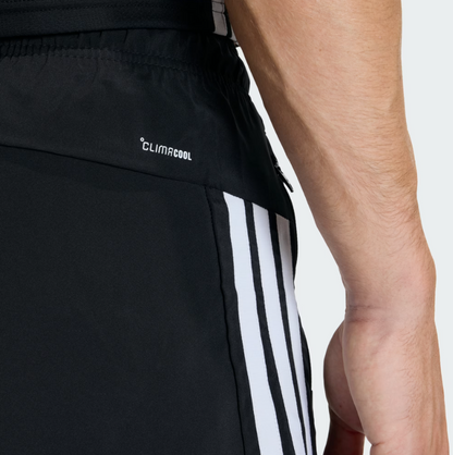 AA-Q30 (Adidas workout essentials base 3 stripes woven shorts black/white) 22692646