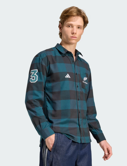 AA-S30 (Adidas all blacks flannel shirt all black/aurora ivy) 22695913