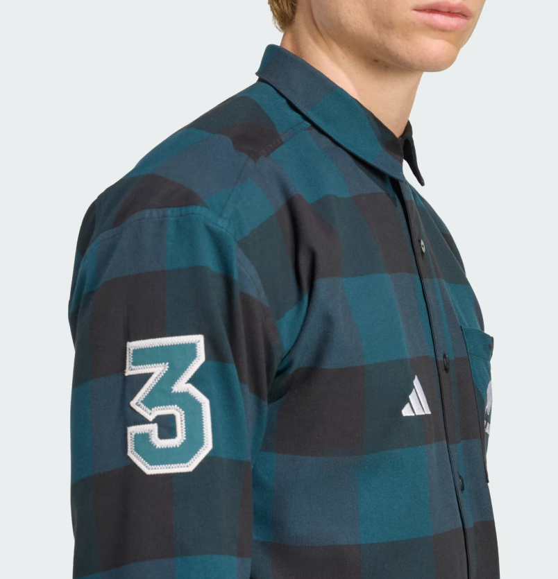 AA-S30 (Adidas all blacks flannel shirt all black/aurora ivy) 22695913