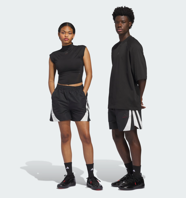 AA-V30 (Adidas basket ball woven shorts black/pure ruby) 22696251