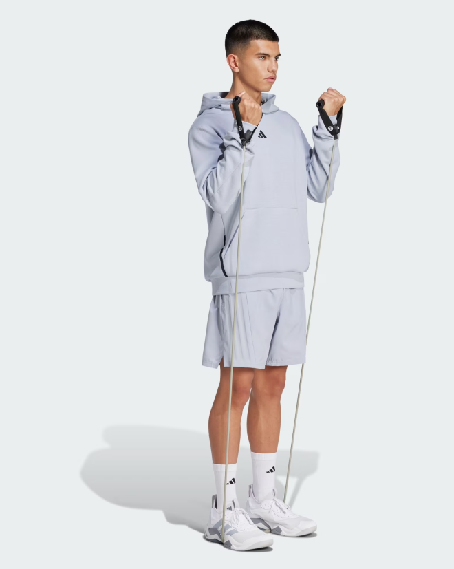 AA-Y30 (Adidas designed for training 3-stripes shorts halo silver) 32693849