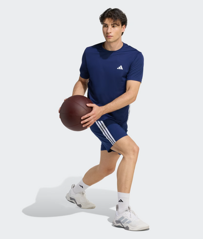 AA-A31 (Adidas workout essentials base 3 stripes woven shorts dark blue/white) 32692646