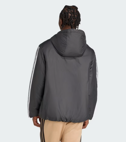 AA-C31 (Adidas essentials climawarm 3 stripes insulated hooded jacket black/white) 32697214