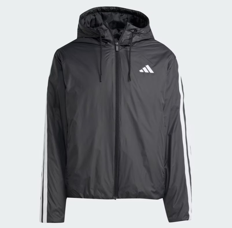 AA-C31 (Adidas essentials climawarm 3 stripes insulated hooded jacket black/white) 32697214
