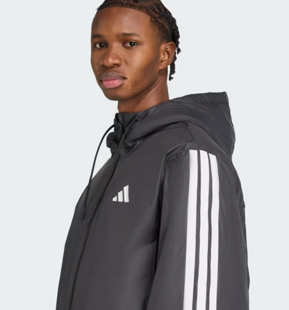 AA-C31 (Adidas essentials climawarm 3 stripes insulated hooded jacket black/white) 32697214