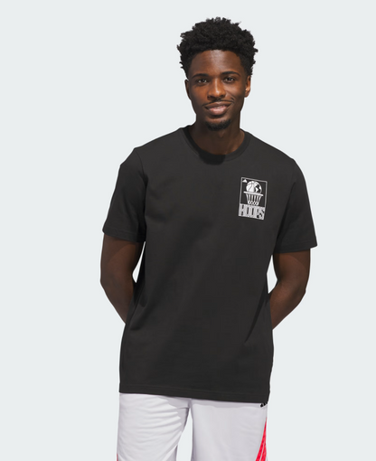 AA-F31 (Adidas world wide hoops graphics t-shirt black/white) 32692646