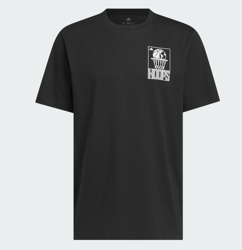 AA-F31 (Adidas world wide hoops graphics t-shirt black/white) 32692646