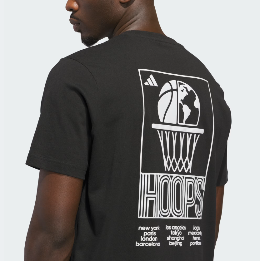 AA-F31 (Adidas world wide hoops graphics t-shirt black/white) 32692646
