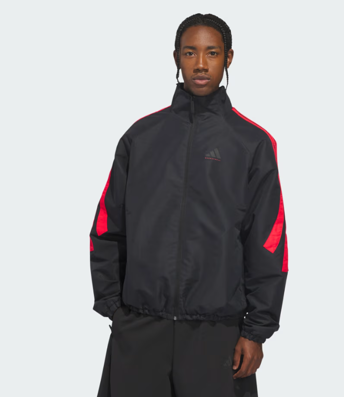 AA-I31 (Adidas basketball woven track jacket black/pure ruby) 326910580
