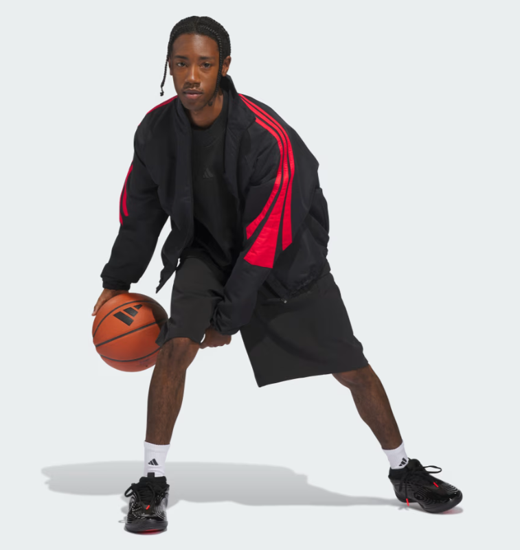 AA-I31 (Adidas basketball woven track jacket black/pure ruby) 326910580
