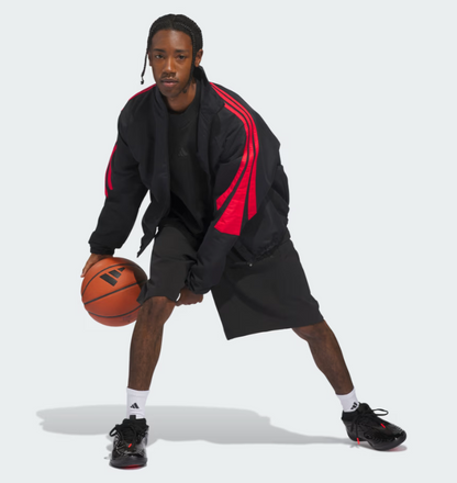 AA-I31 (Adidas basketball woven track jacket black/pure ruby) 326910580