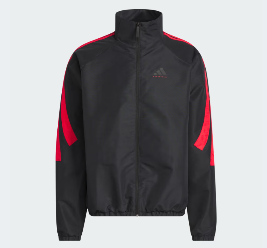 AA-I31 (Adidas basketball woven track jacket black/pure ruby) 326910580