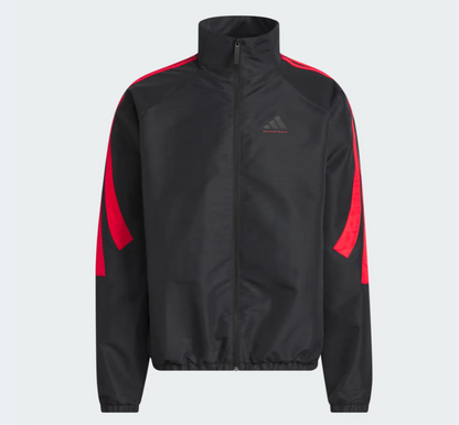 AA-I31 (Adidas basketball woven track jacket black/pure ruby) 326910580