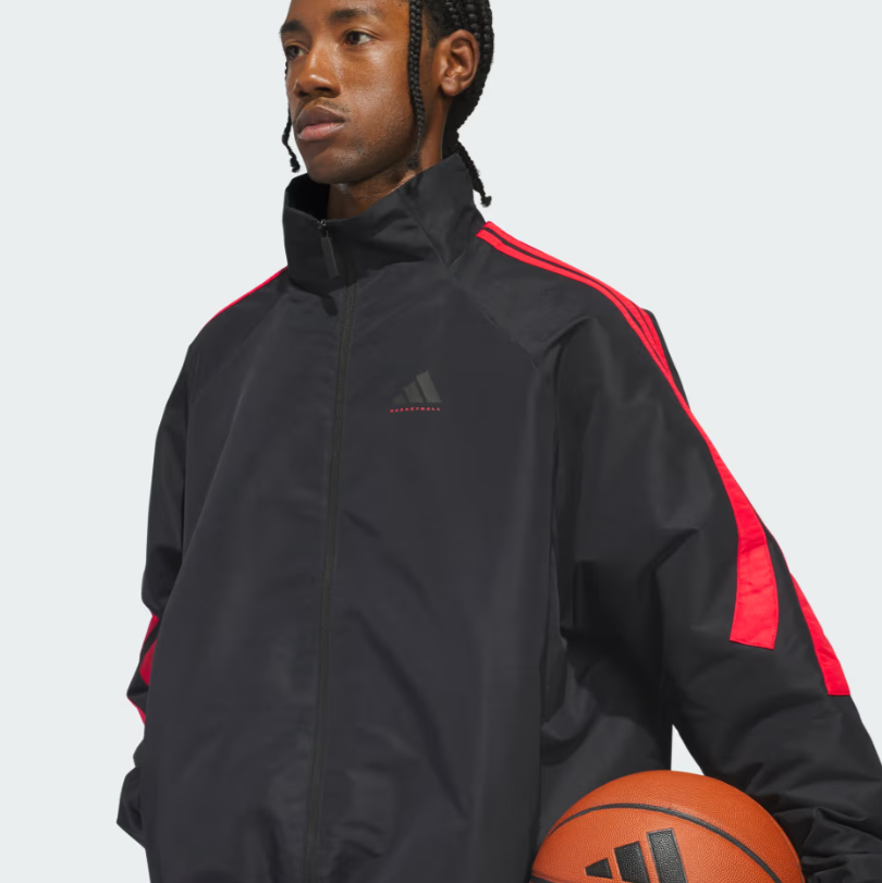AA-I31 (Adidas basketball woven track jacket black/pure ruby) 326910580