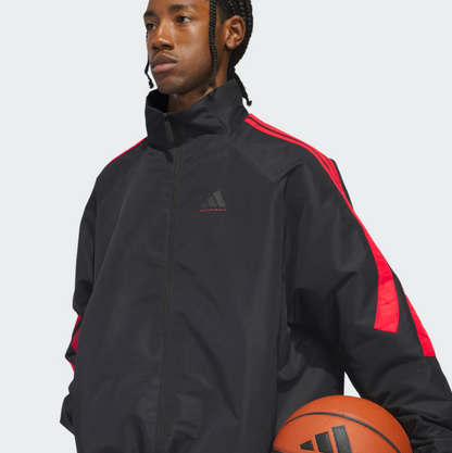 AA-I31 (Adidas basketball woven track jacket black/pure ruby) 326910580