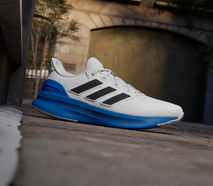A-T72 (Adidas ultrarun 5 running shoes crystal white/black/blue) 32697214