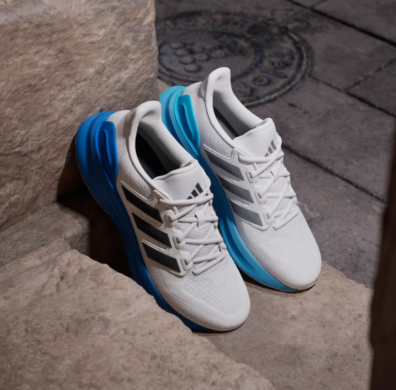 A-T72 (Adidas ultrarun 5 running shoes crystal white/black/blue) 32697214
