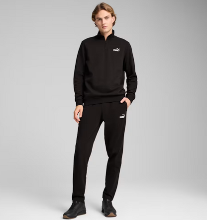 PA-M12 (Puma essentials no.1 logo half-zip fleece pullover black) 32694500