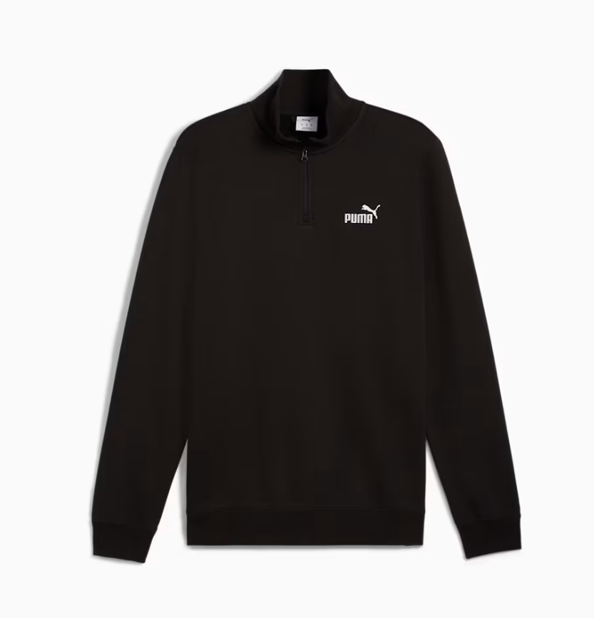 PA-M12 (Puma essentials no.1 logo half-zip fleece pullover black) 32694500
