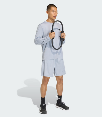 AA-M31 (Adidas workout essentials base pique big logo shorts halo silver) 32692646