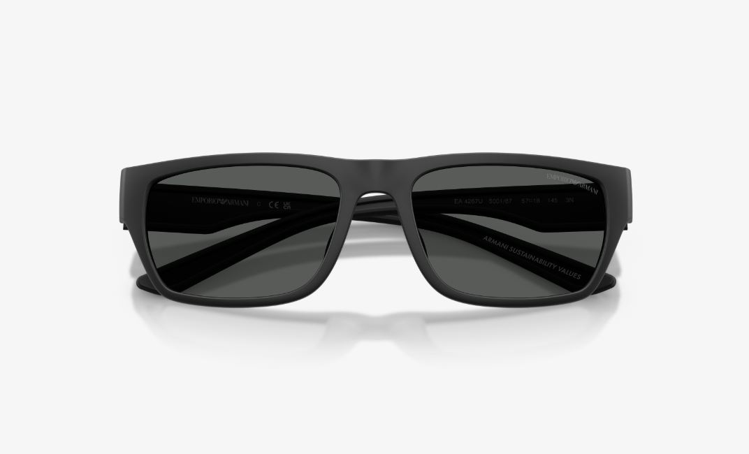 EA-A (Emporio armani rubberized matte black frame/dark grey polarized lenses) 326914476