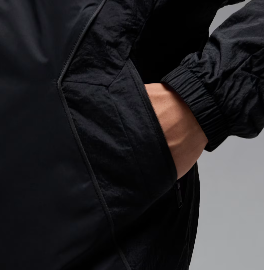 NA-U48 (Nike jordan brooklyn hooded draft jacket black) 32696522