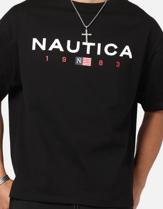 NTA-T15 (Nautica box fit 83 flag short sleeve t-shirt true black) 42693478