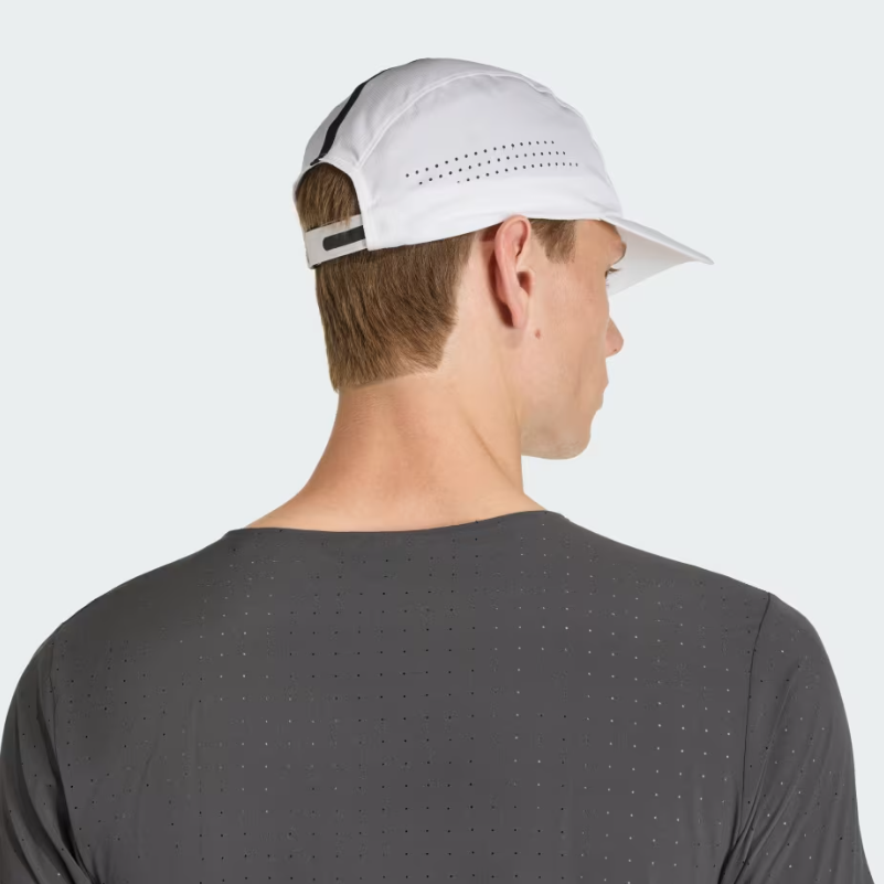 AA-B32 (Adidas running x adizero lightweight climacool strap cap white/black osfm) 52692646