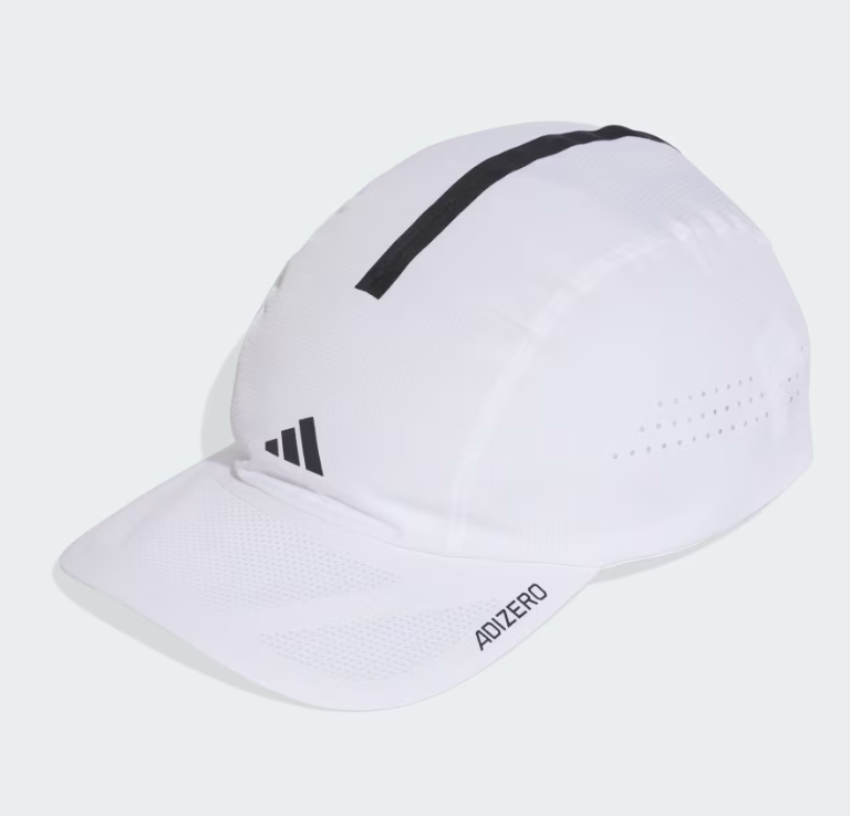 AA-B32 (Adidas running x adizero lightweight climacool strap cap white/black osfm) 52692646