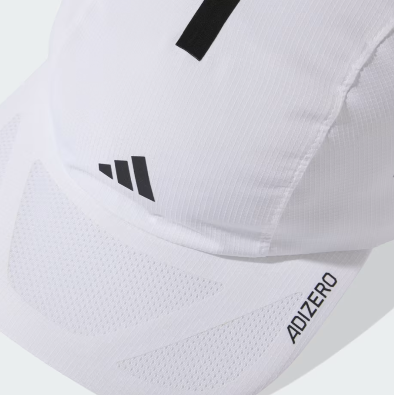 AA-B32 (Adidas running x adizero lightweight climacool strap cap white/black osfm) 52692646