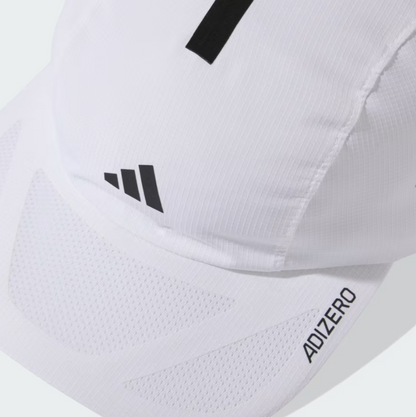 AA-B32 (Adidas running x adizero lightweight climacool strap cap white/black osfm) 52692646