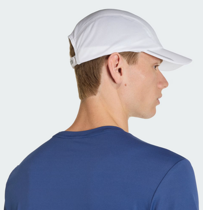 AA-H32 (Adidas running mesh 4 panel cap climacool strap cap osfm white/reflective silver) 52692167